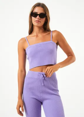 AFENDS Womens Lula - Knit Cropped Top - Plum