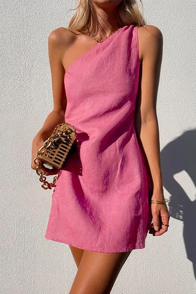 Amozae-hoco dresses  mini uggs outfit Wishl New Women's Clothing New Solid Color Slim Temperament Commuter Shoulder Dress