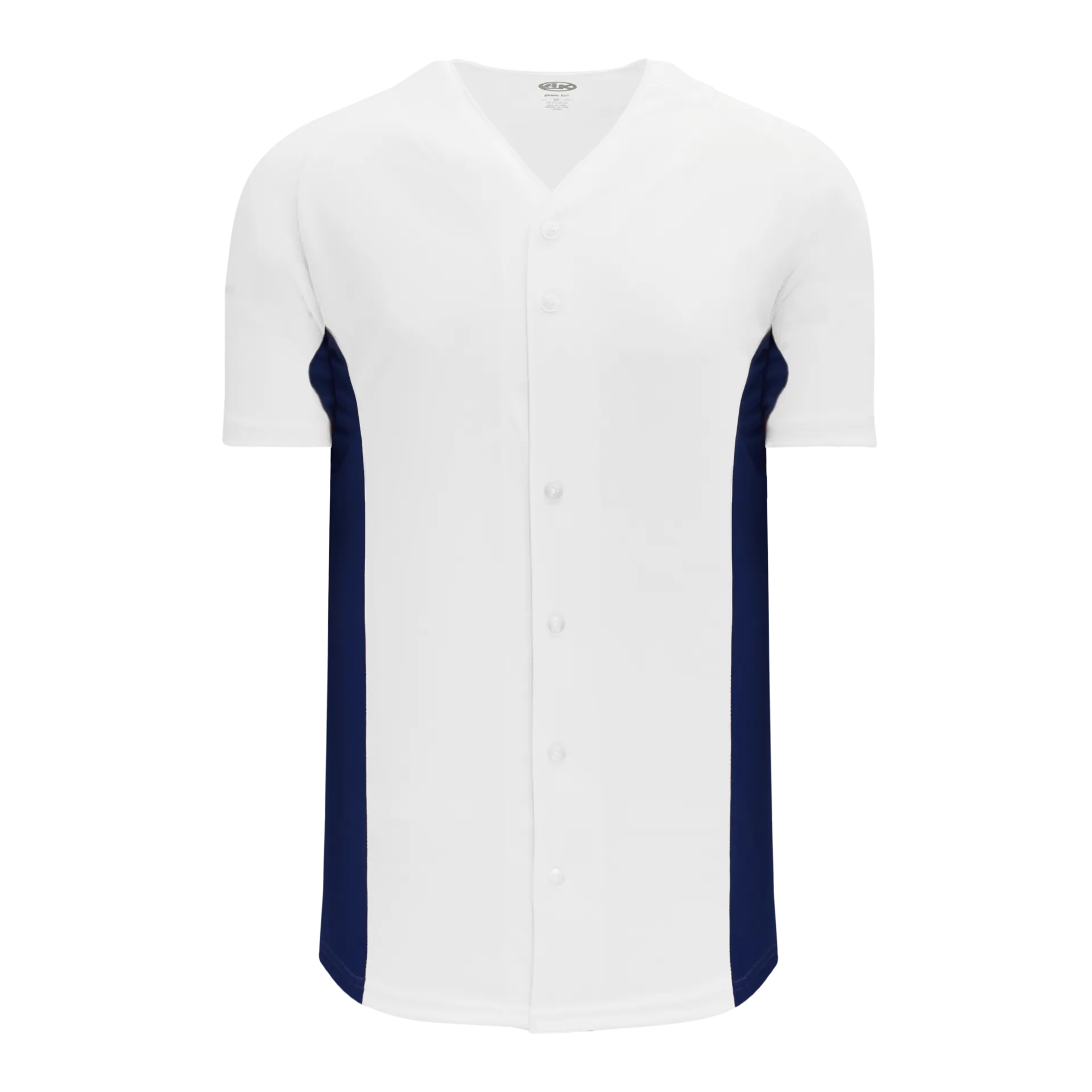 Athletic Knit Full Button Baseball Jersey With Contrast Mesh Inserts