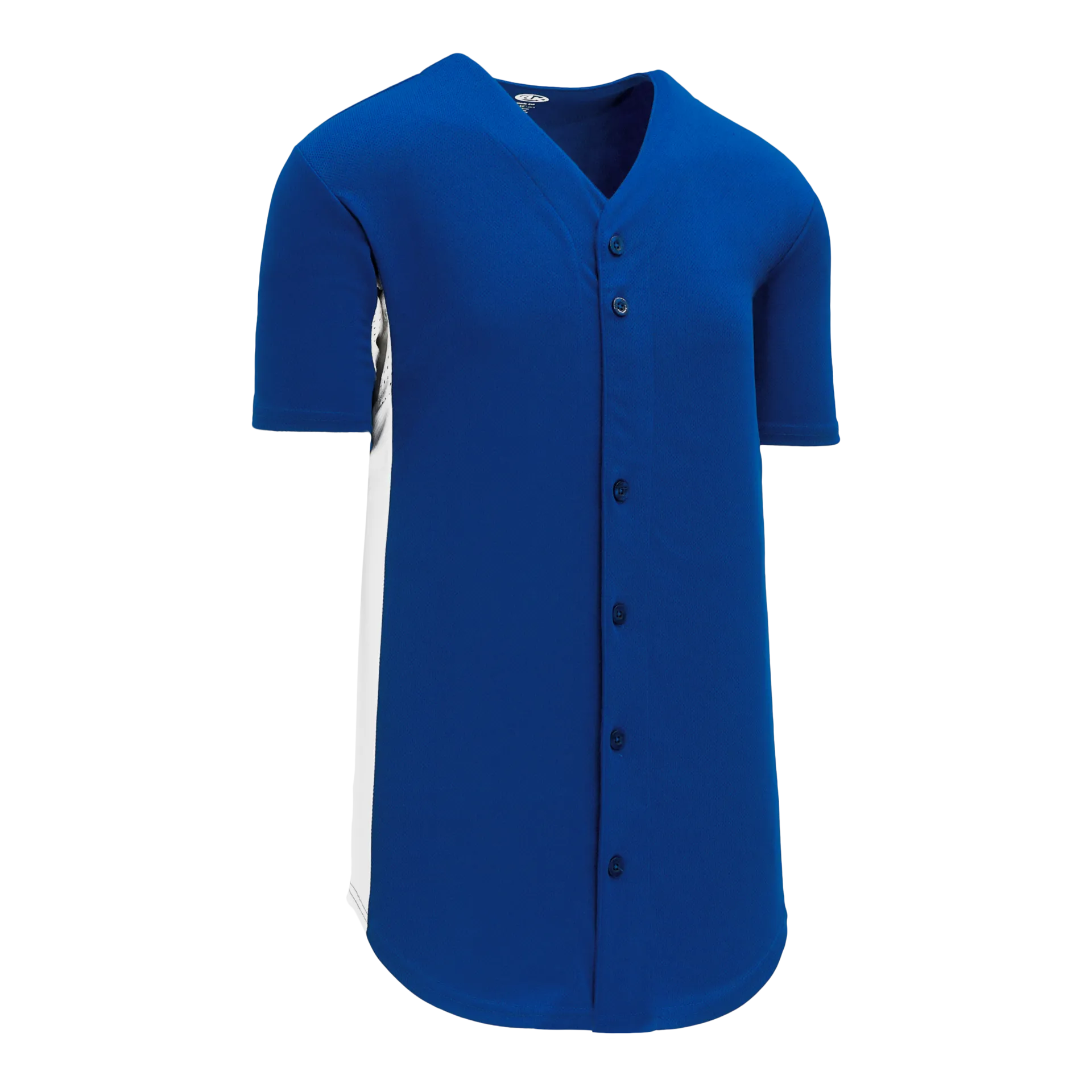 Athletic Knit Full Button Baseball Jersey With Contrast Mesh Inserts