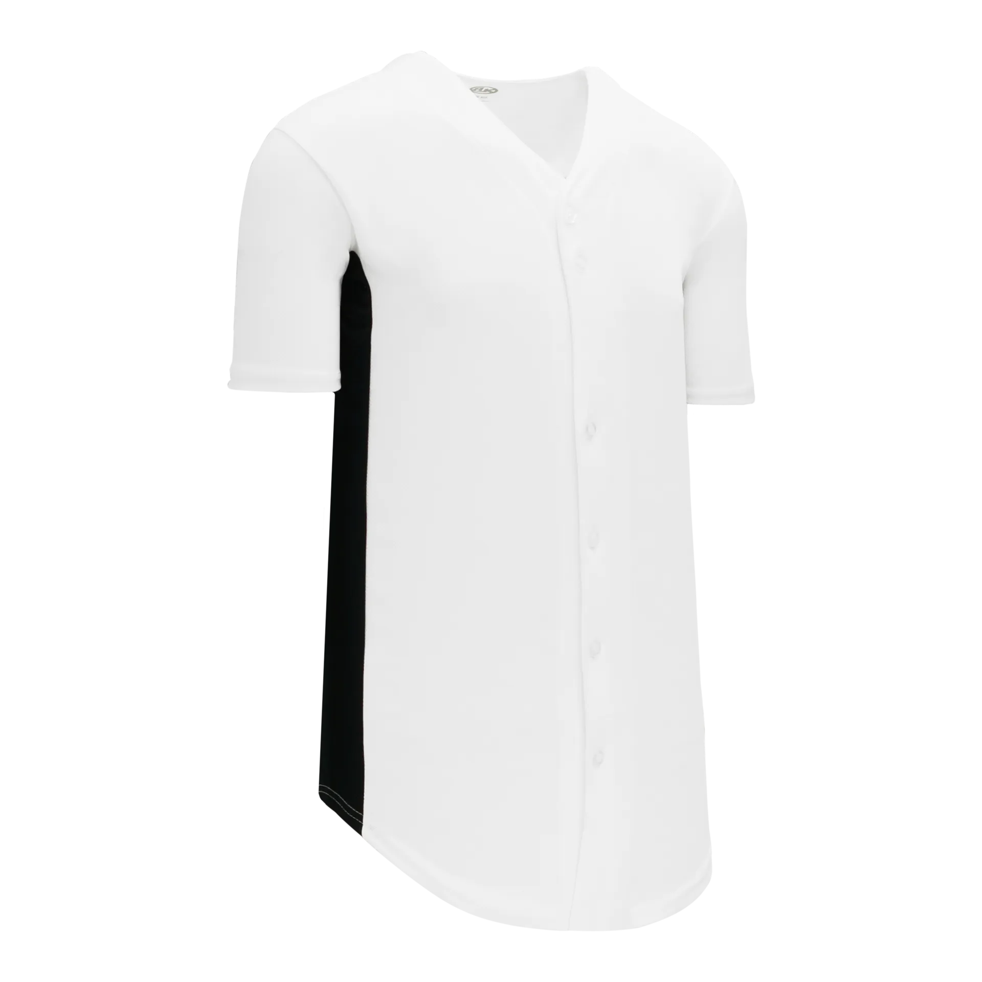 Athletic Knit Full Button Baseball Jersey With Contrast Mesh Inserts