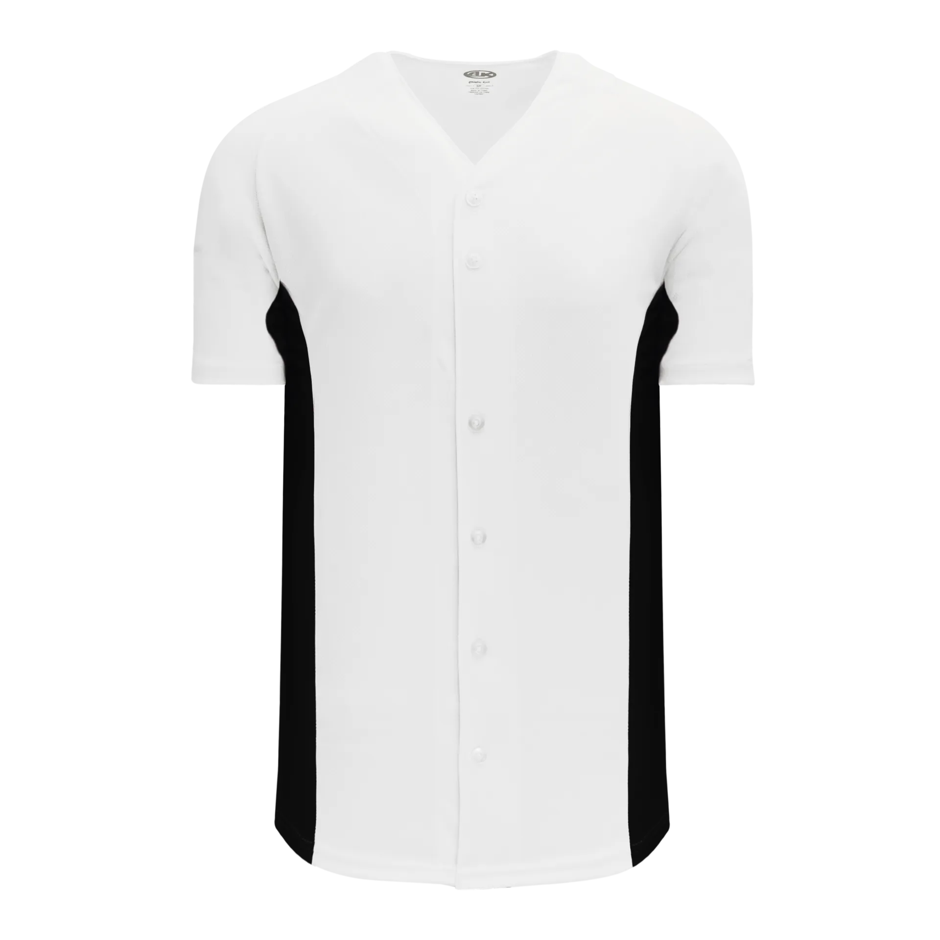 Athletic Knit Full Button Baseball Jersey With Contrast Mesh Inserts