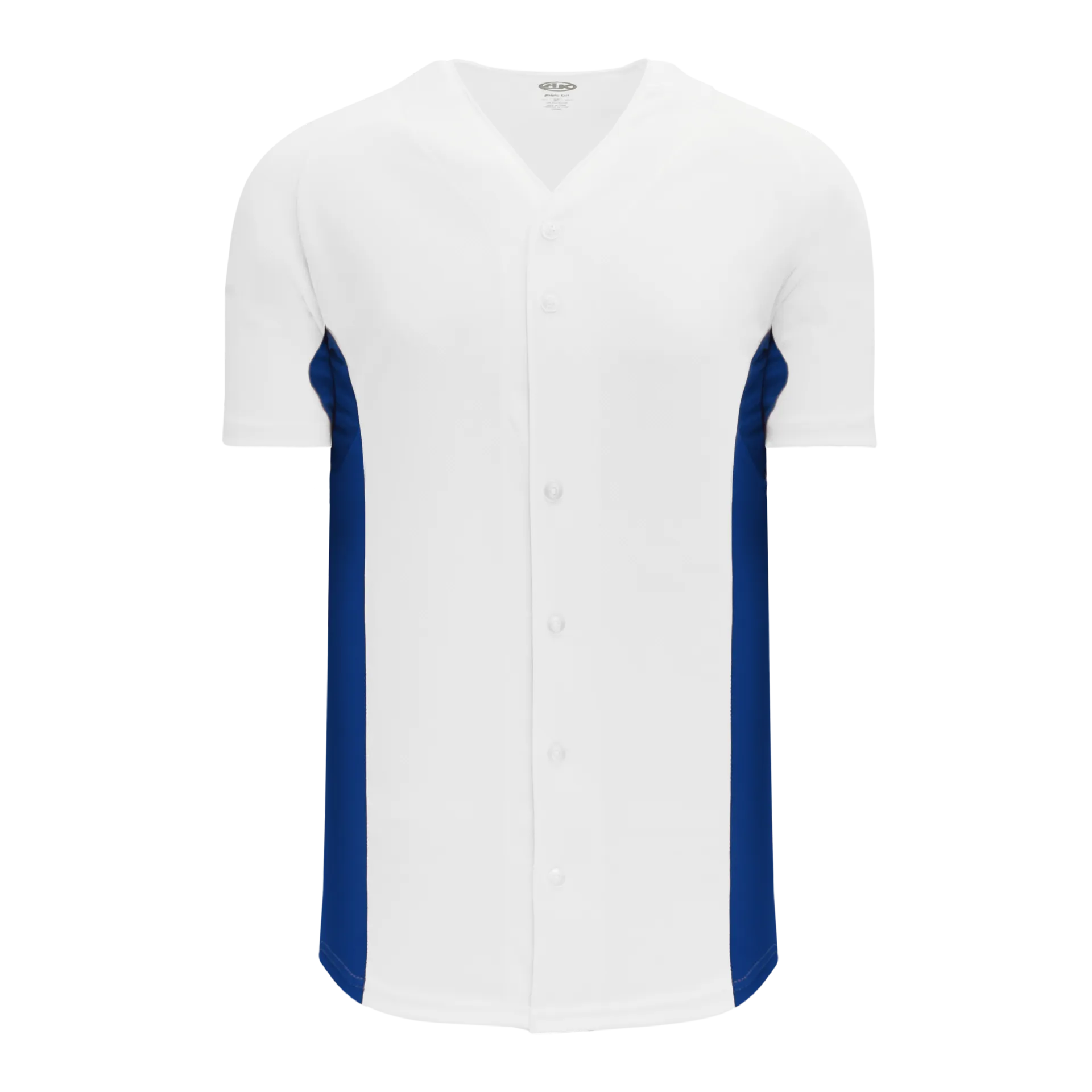 Athletic Knit Full Button Baseball Jersey With Contrast Mesh Inserts
