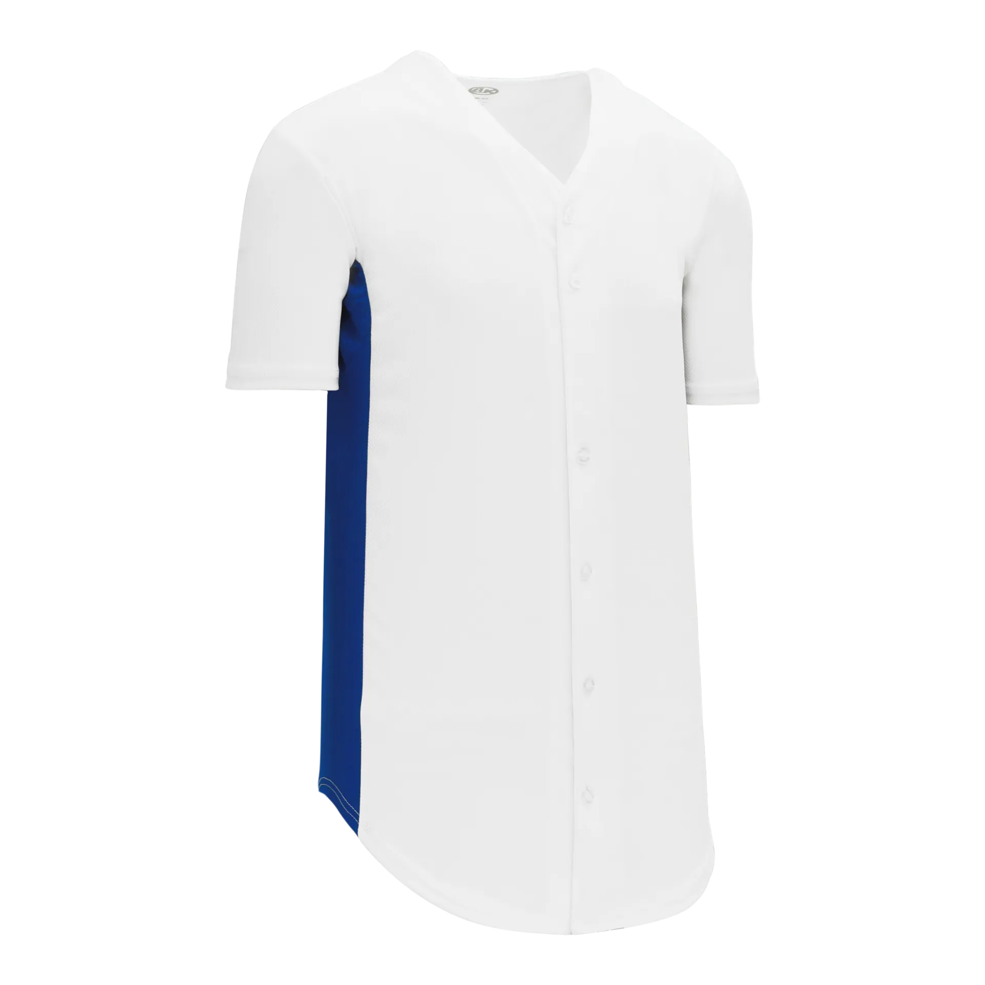 Athletic Knit Full Button Baseball Jersey With Contrast Mesh Inserts
