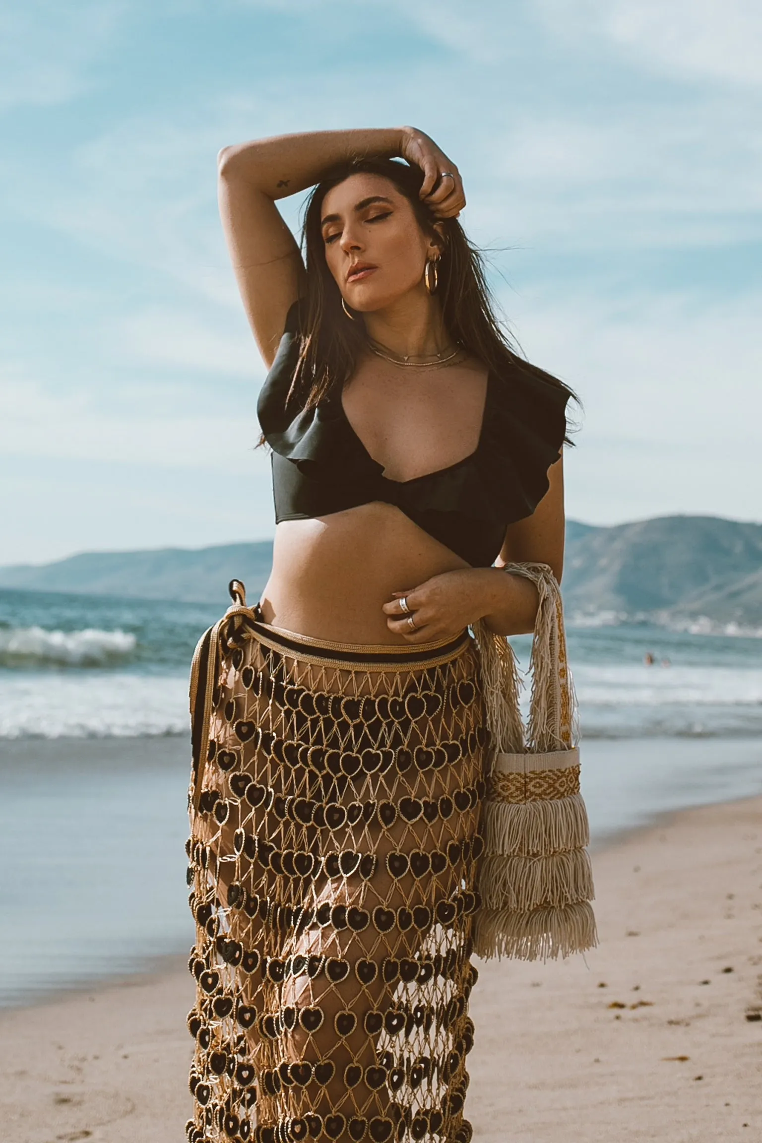 Black & Gold Crochet Skirt