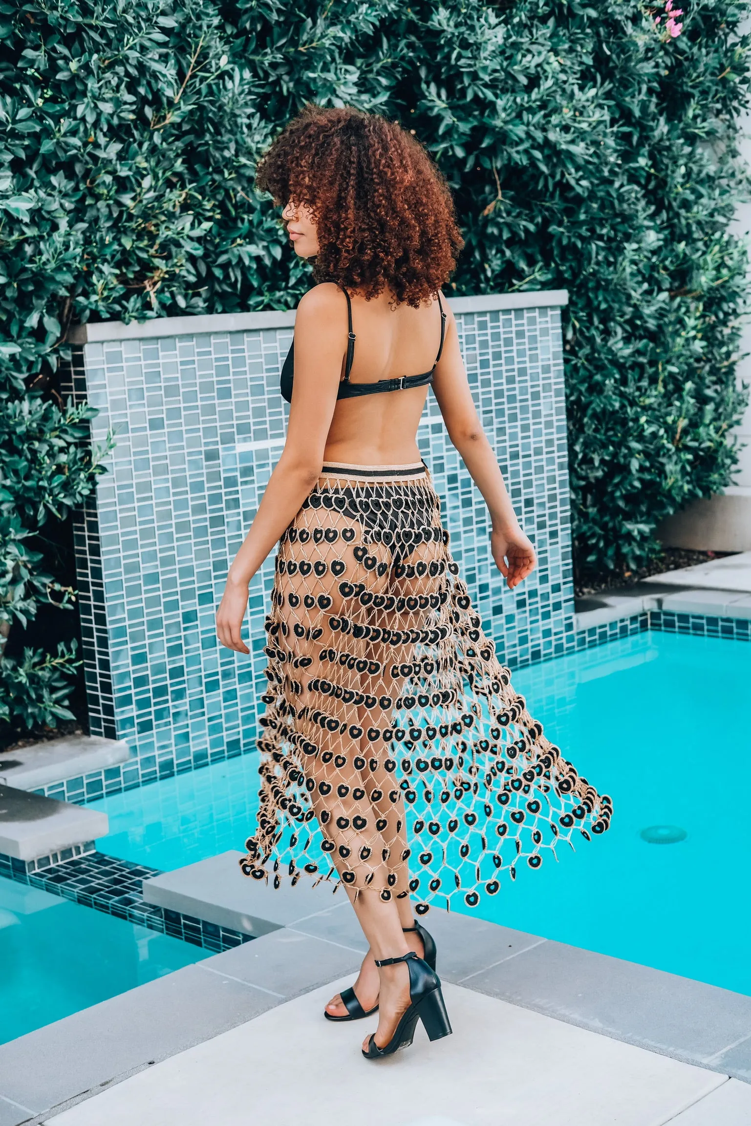 Black & Gold Crochet Skirt