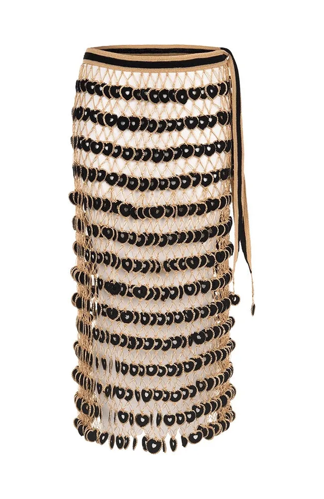 Black & Gold Crochet Skirt