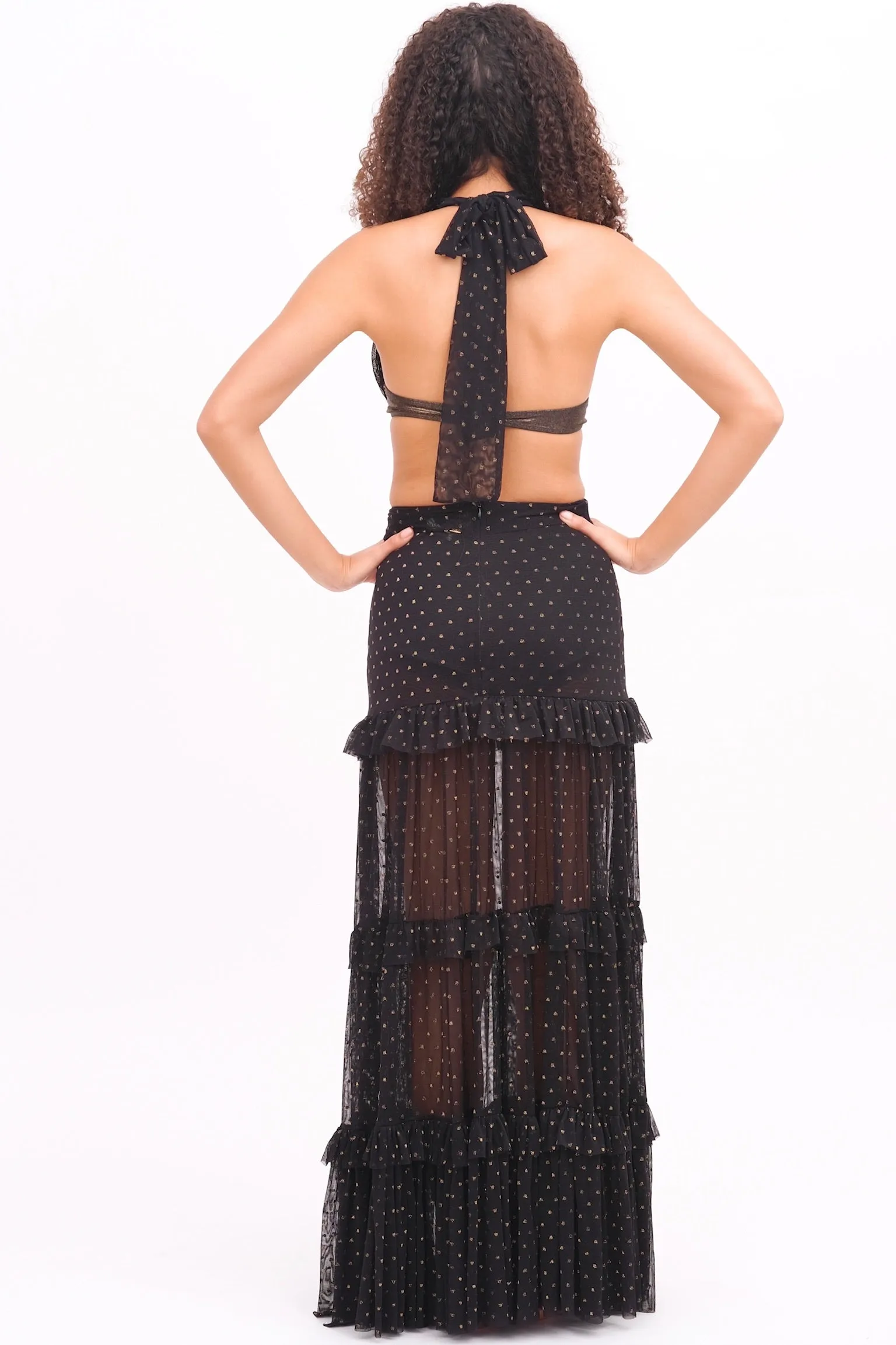 Black & Gold Ruffle Skirt