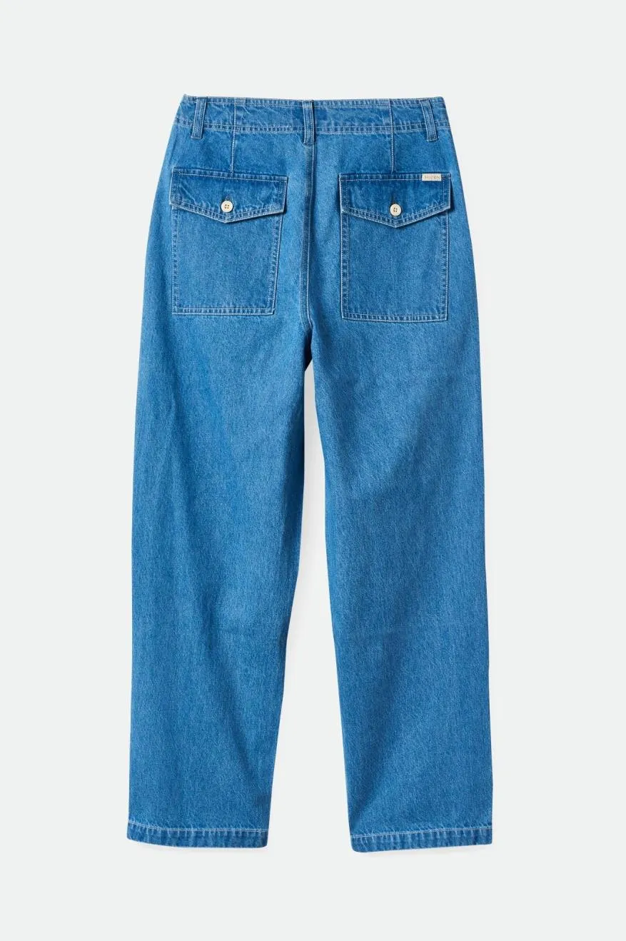 BRIXTON WOMENS VANCOUVER PANT FADED INDIGO DENIM