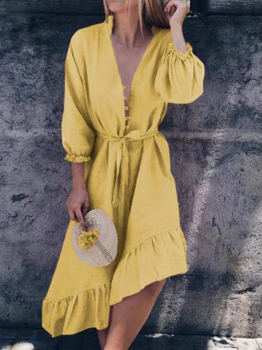 Casual V-Neck Dress