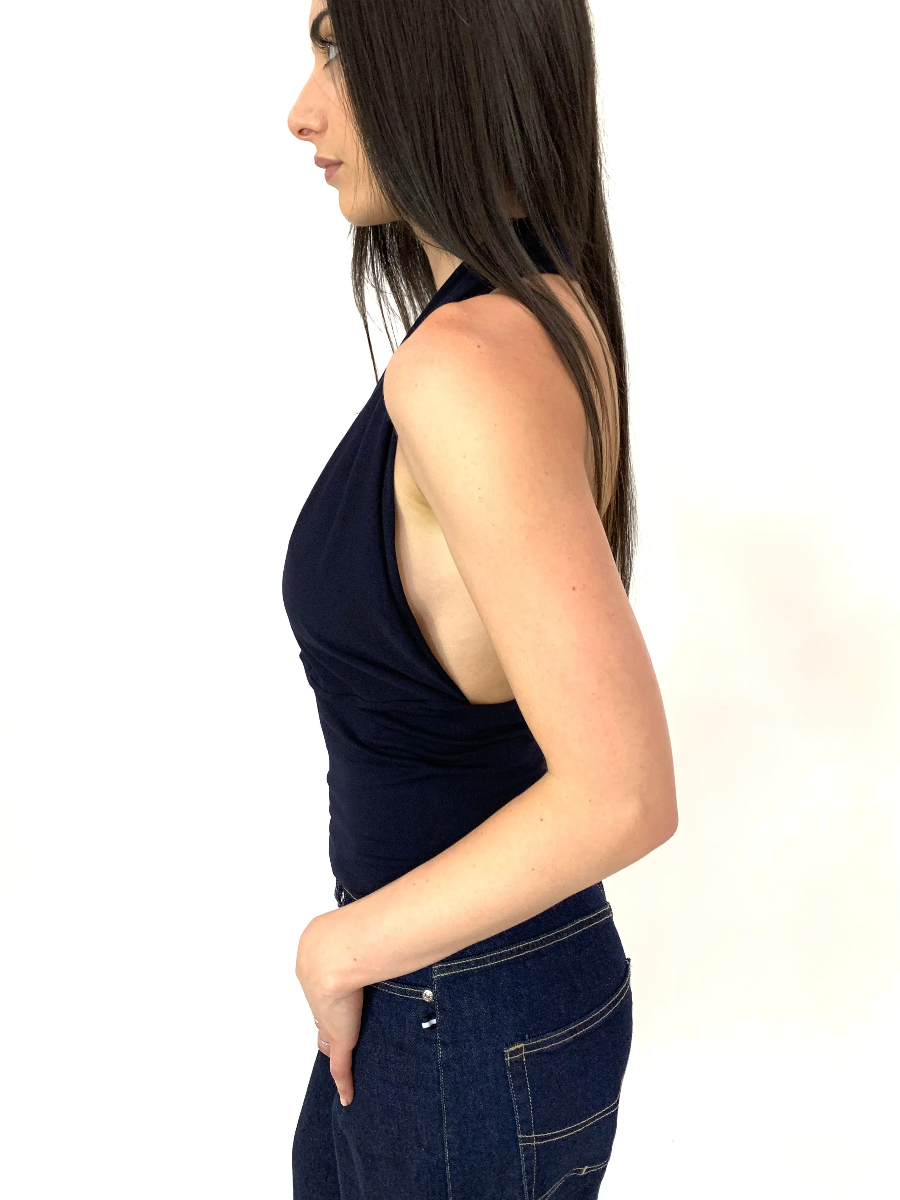 Deta Wrap Top. French Navy