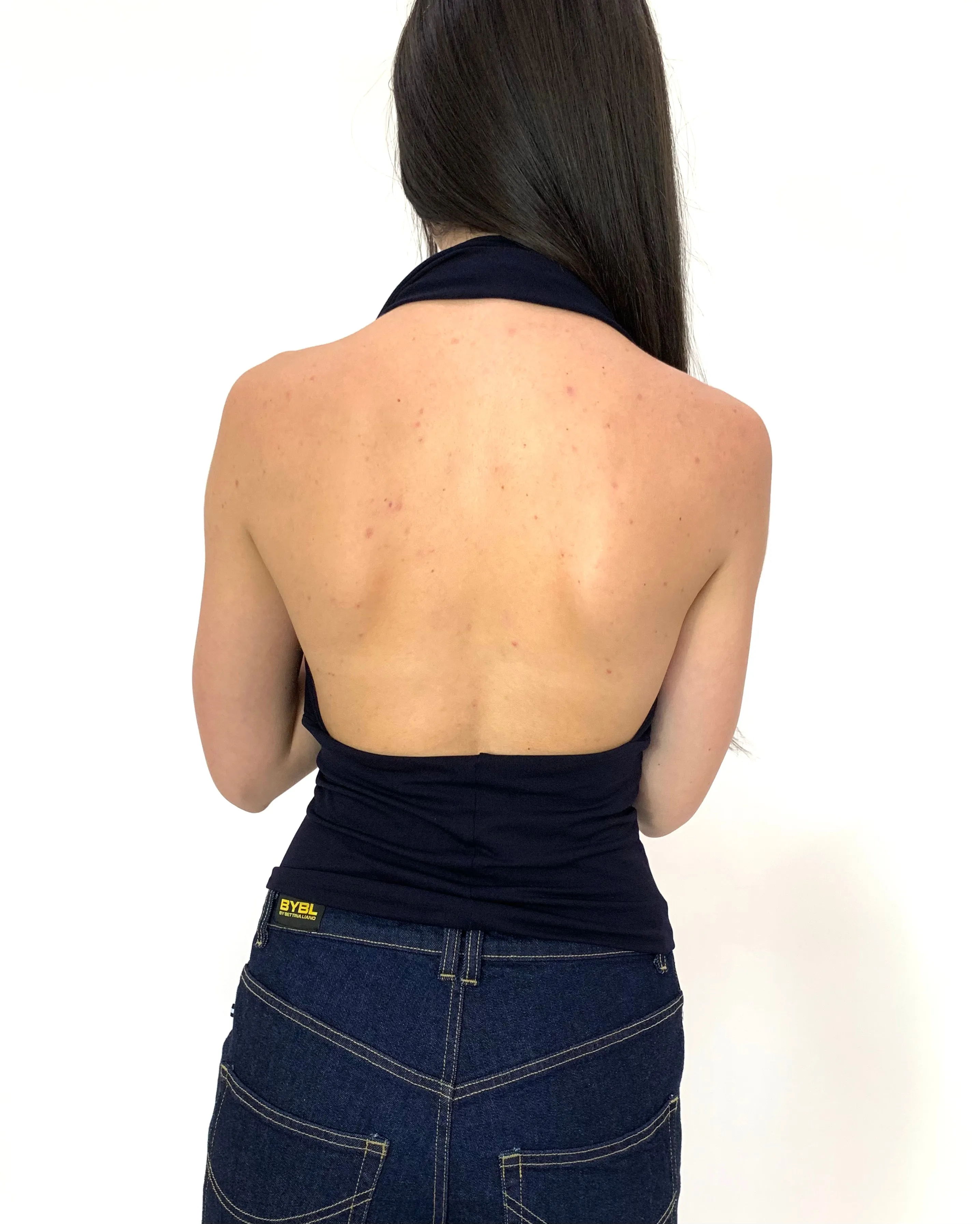 Deta Wrap Top. French Navy