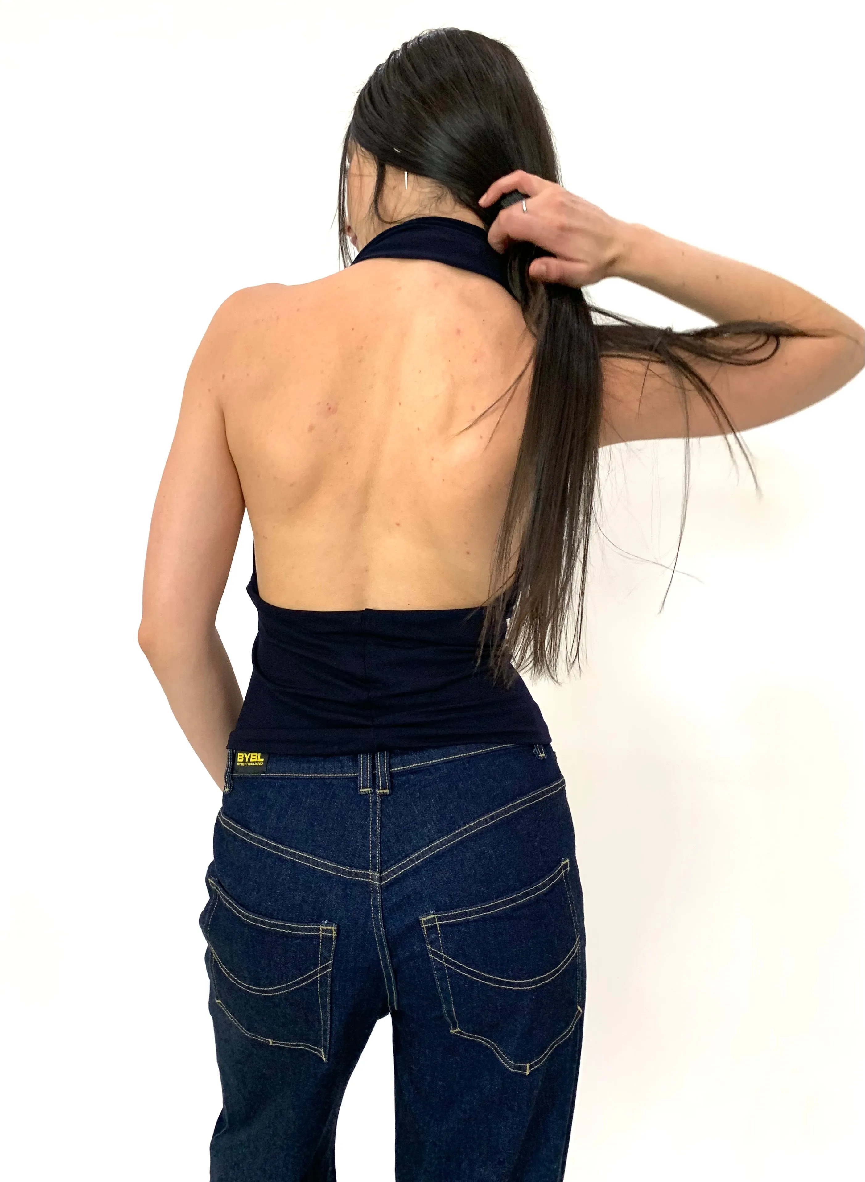 Deta Wrap Top. French Navy