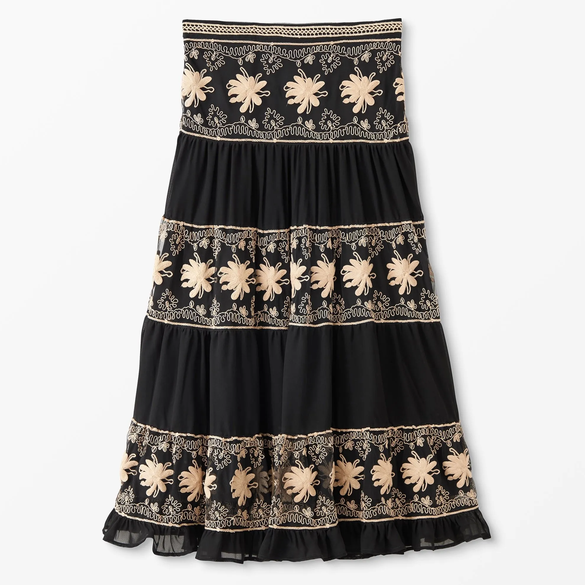 Embroidered Tier Skirt