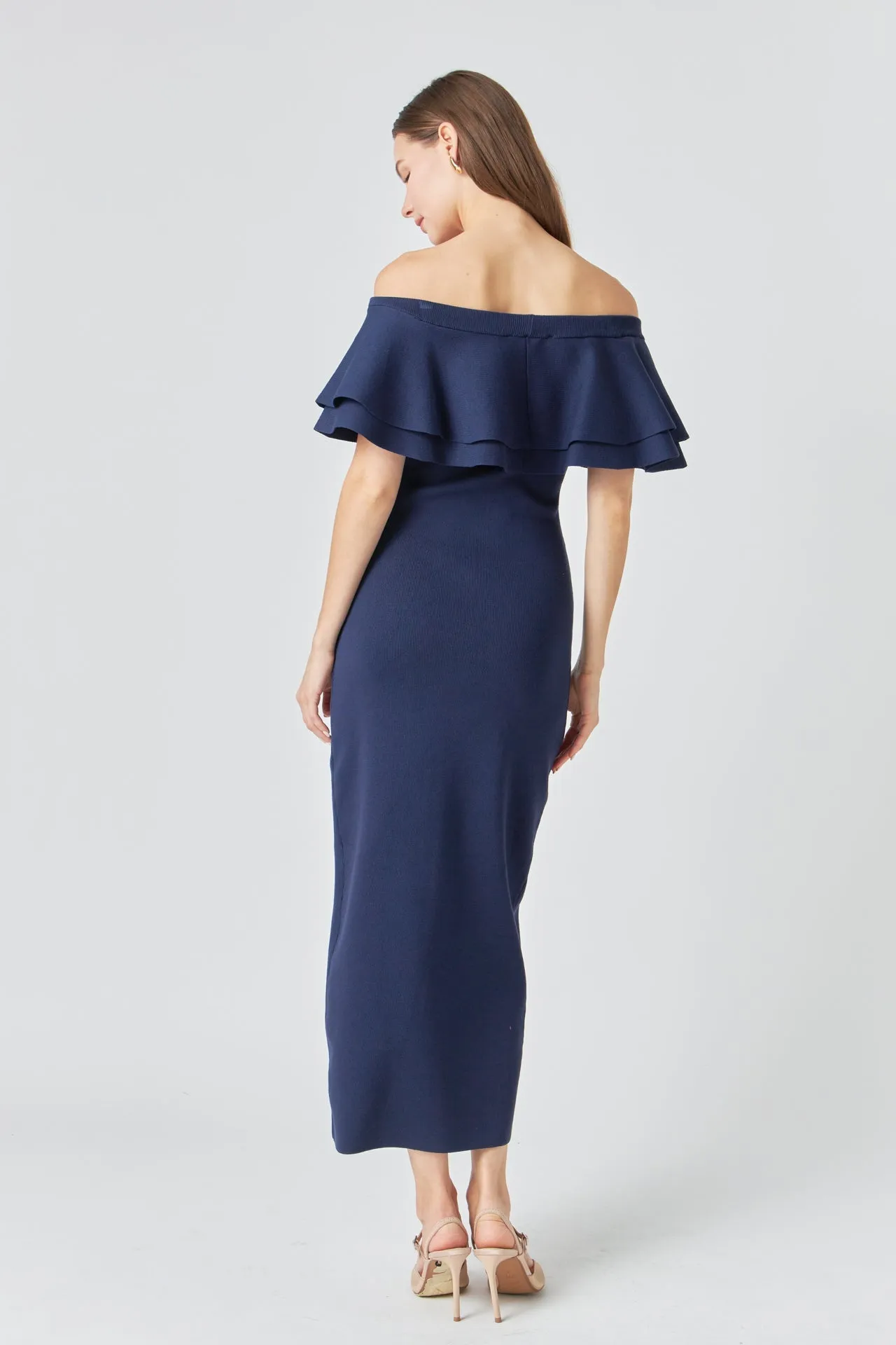 Endless Rose - Off the Shoulder Ruffle Maxi Dress