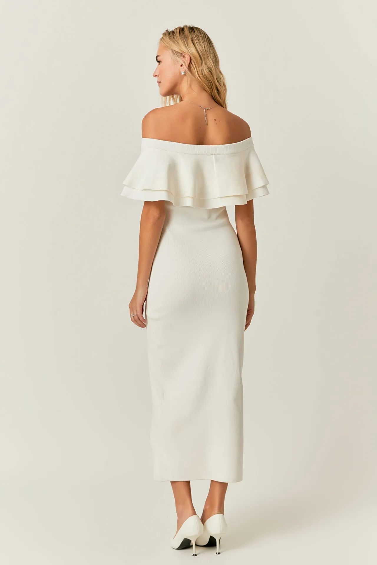 Endless Rose - Off the Shoulder Ruffle Maxi Dress