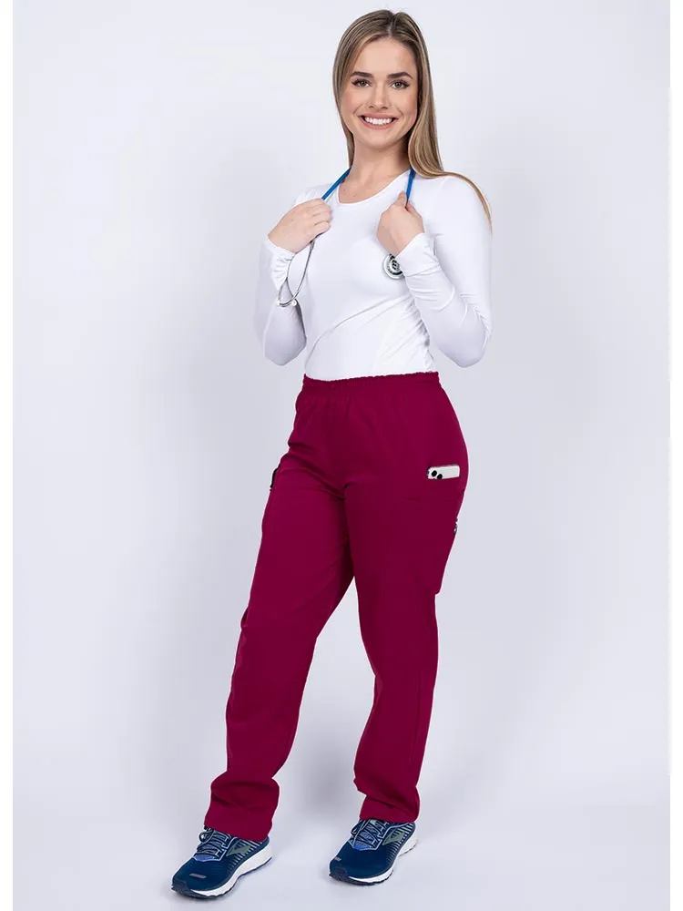 Epic by MedWorks Women's Elastic Waist Scrub Pant | Wine