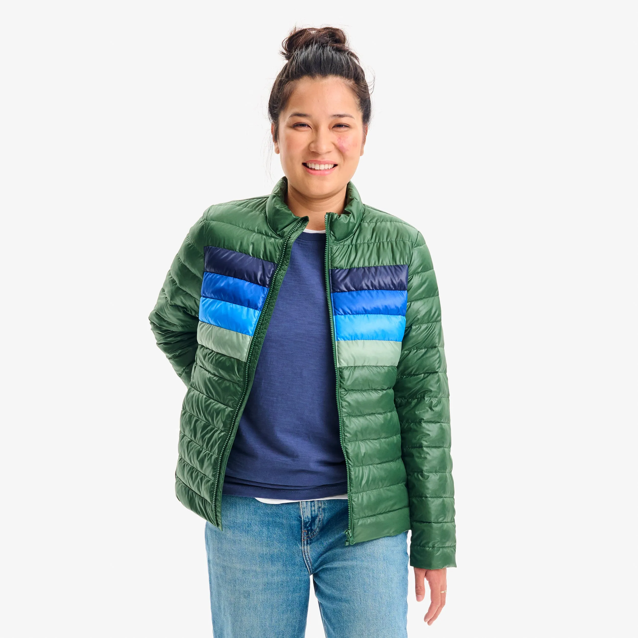 Grown-ups puffer jacket in stripe (women's fit)