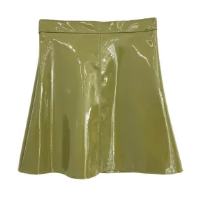 High Waist Vinyl Leather Latex Trendy Skirt