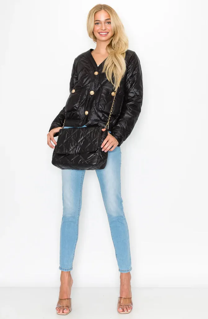 Johya Puff Jacket Matching Crossbody Bag