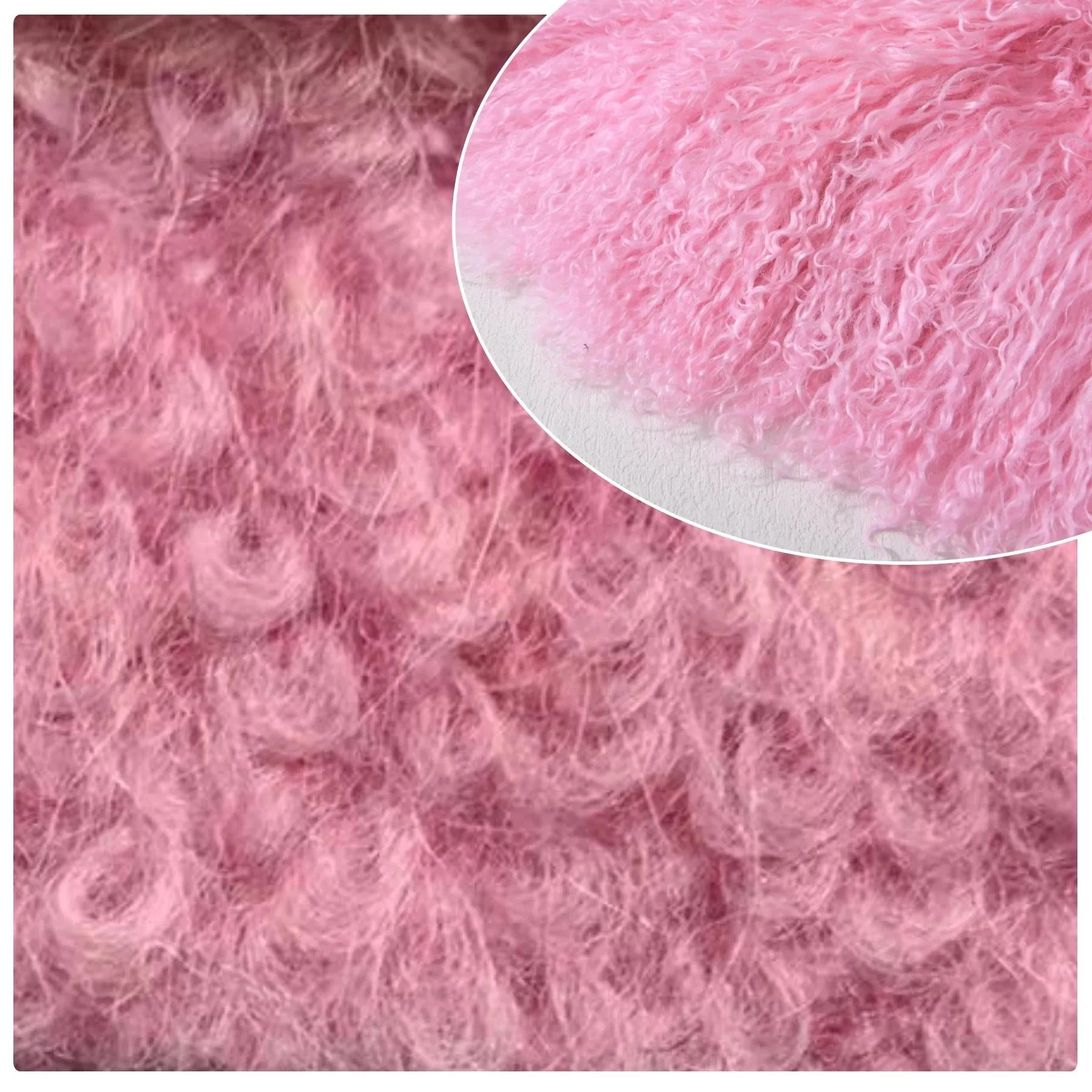 Lenny Real Mongolian Fur Collar Wool Blend Coat