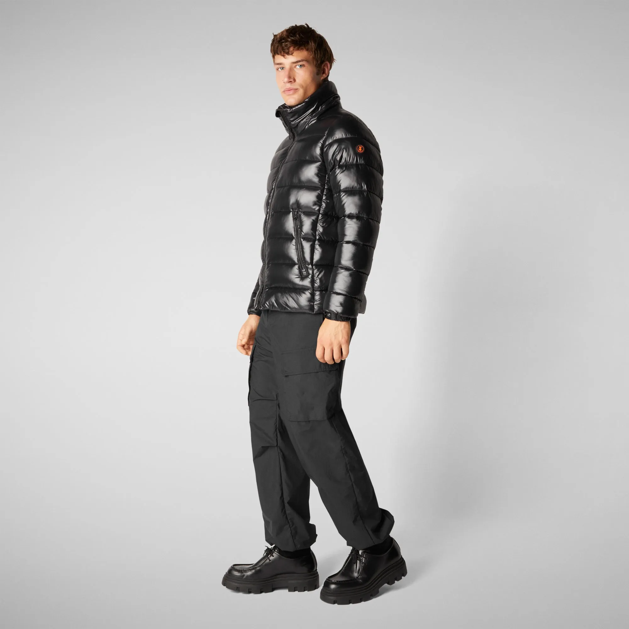 Men's Hooded Animal free Puffer Jacket Florian in Black