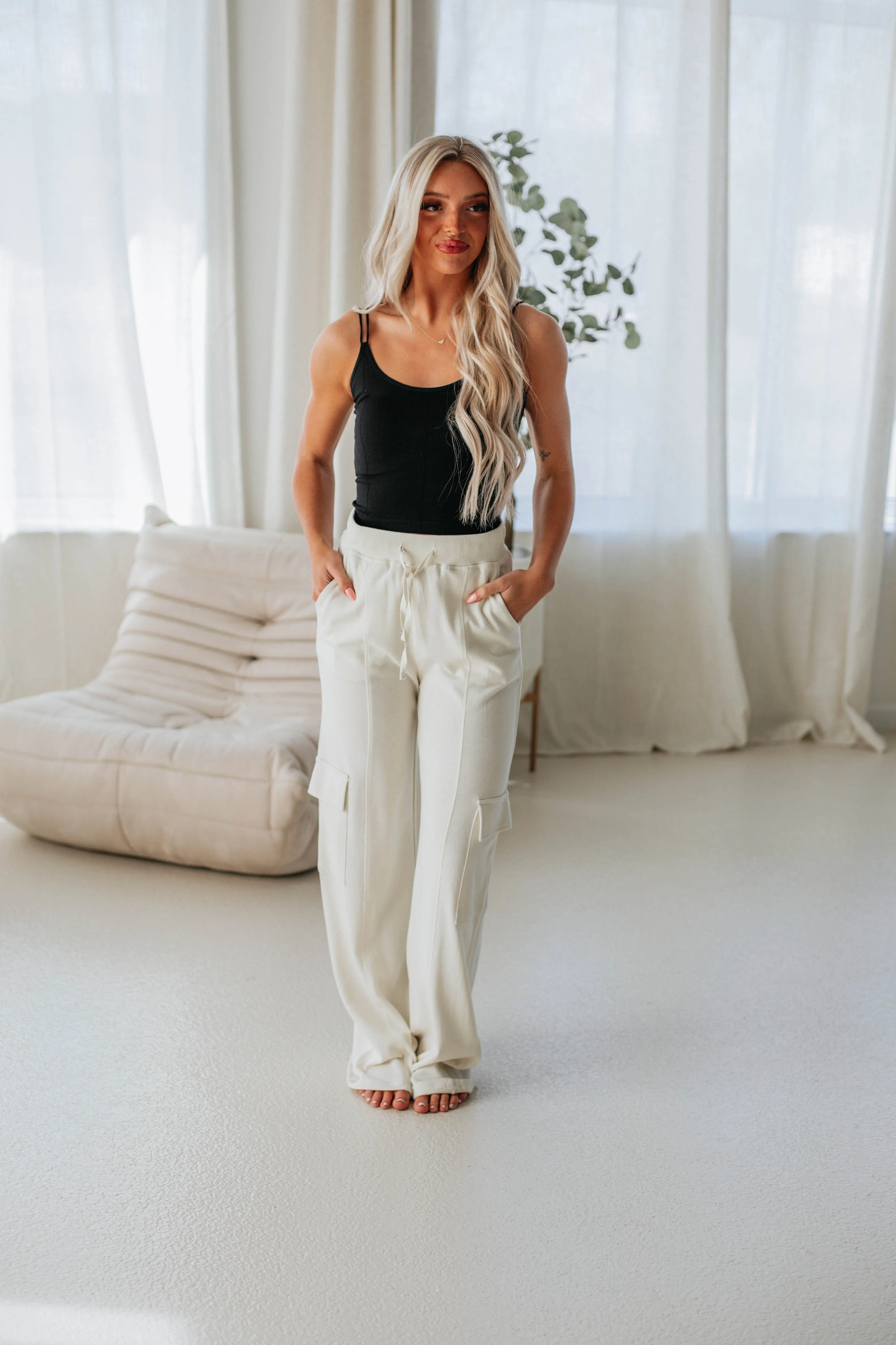 Merritt Lounge Cargo Pants - Natural