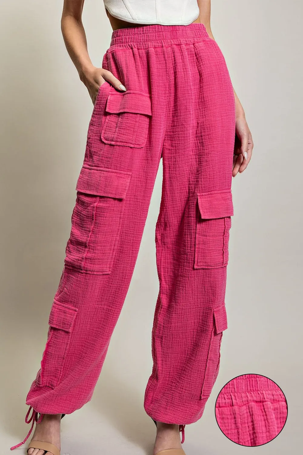 Mineral Washed Pocket Cargo Pants