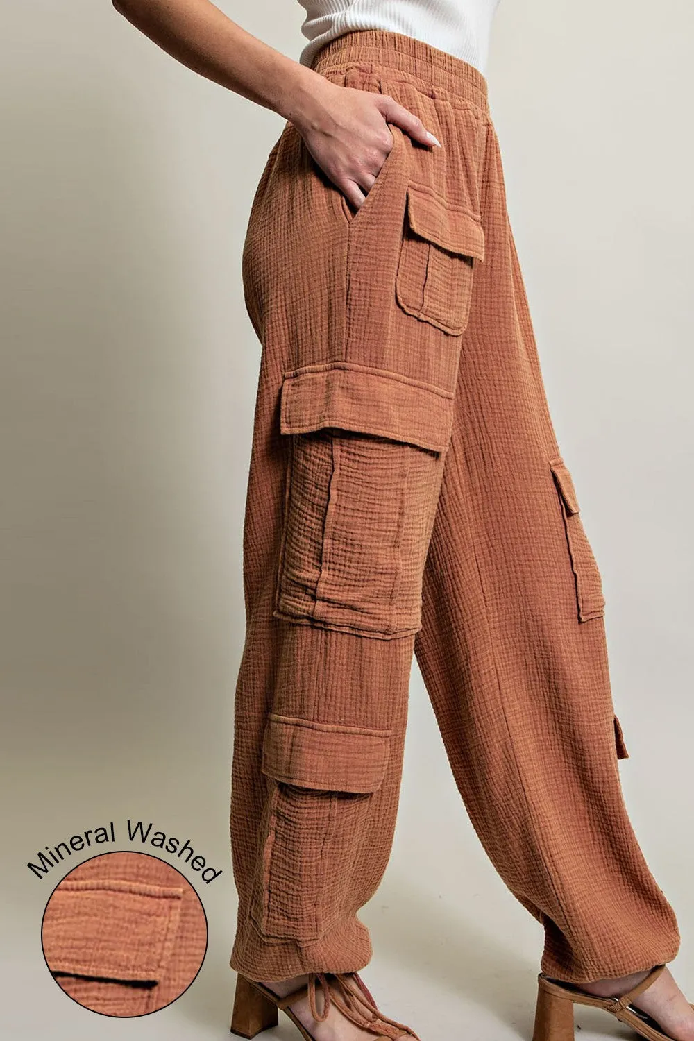 Mineral Washed Pocket Cargo Pants