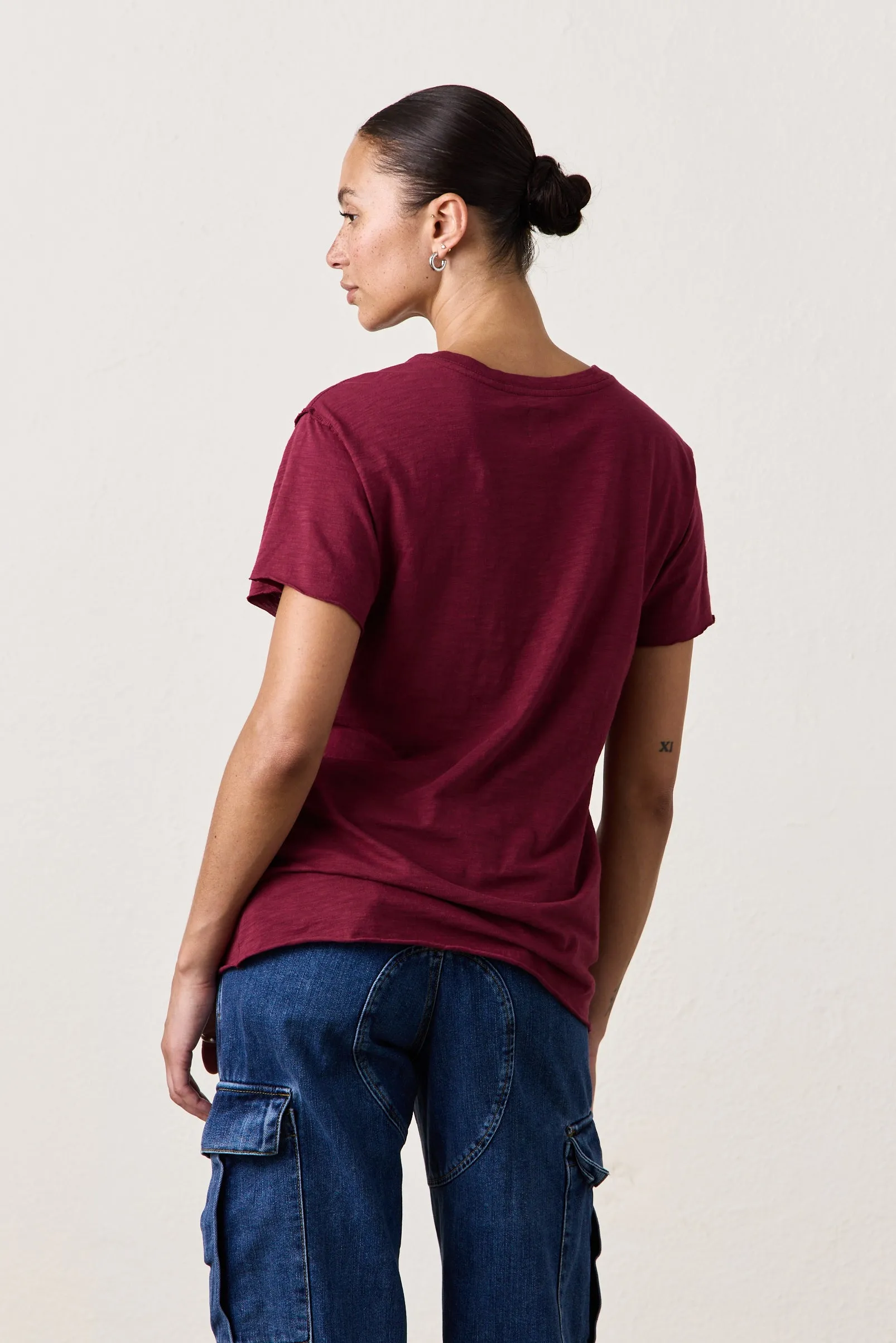 MOORE RELAXED SLUB JERSEY TEE/ DARK CHERRY