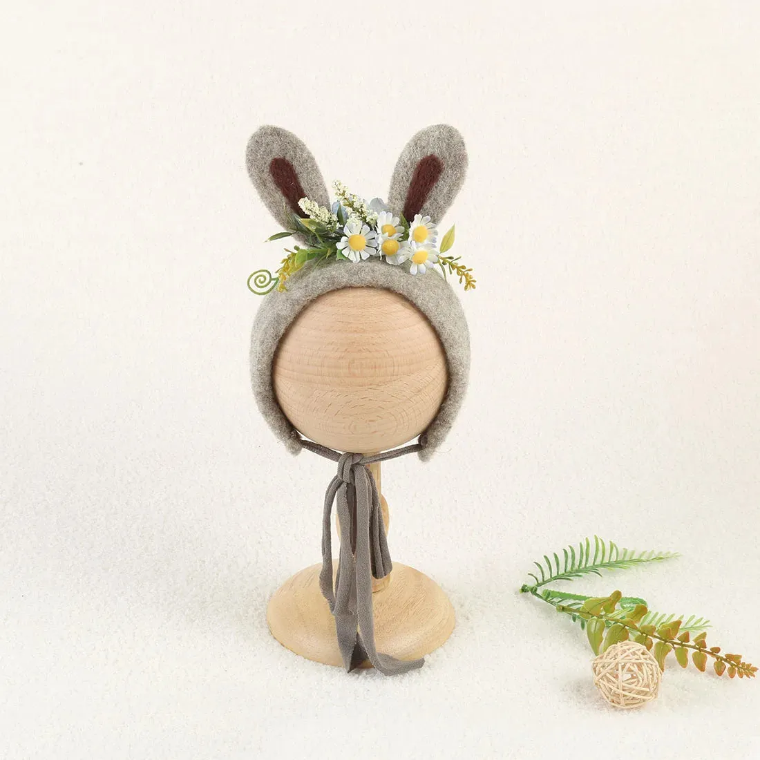 Newborn Wool Bunny and Deer Bonnets Photography Props