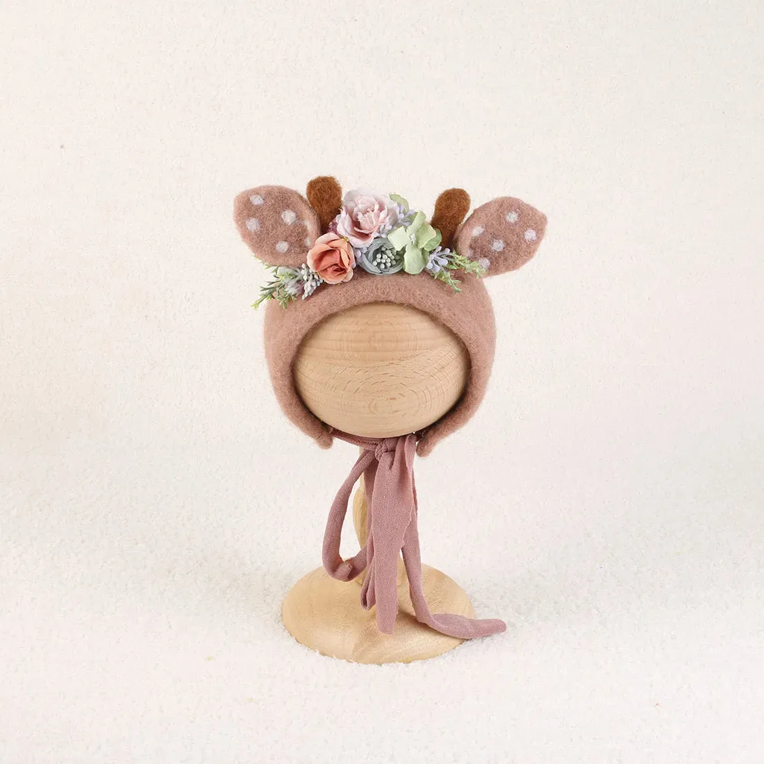 Newborn Wool Bunny and Deer Bonnets Photography Props
