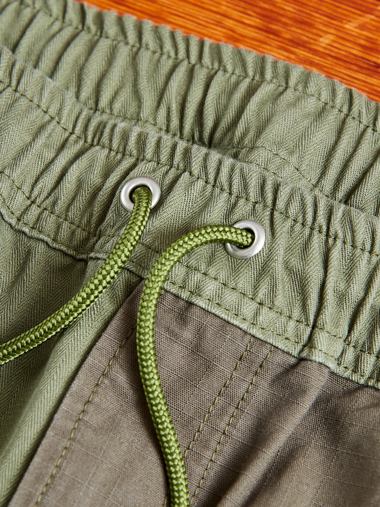 Patchwork Cargo Pants in Khaki