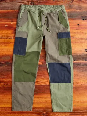 Patchwork Cargo Pants in Khaki