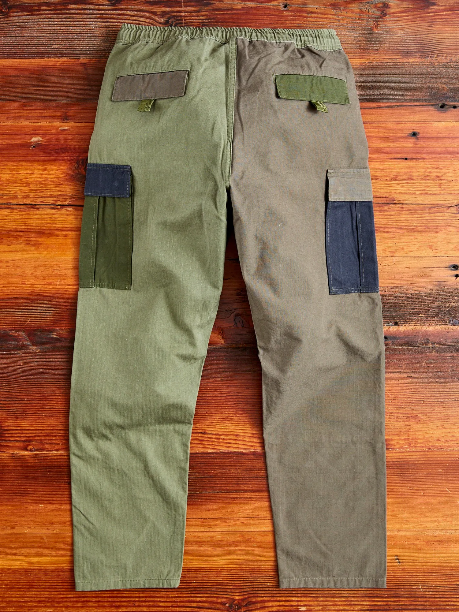Patchwork Cargo Pants in Khaki