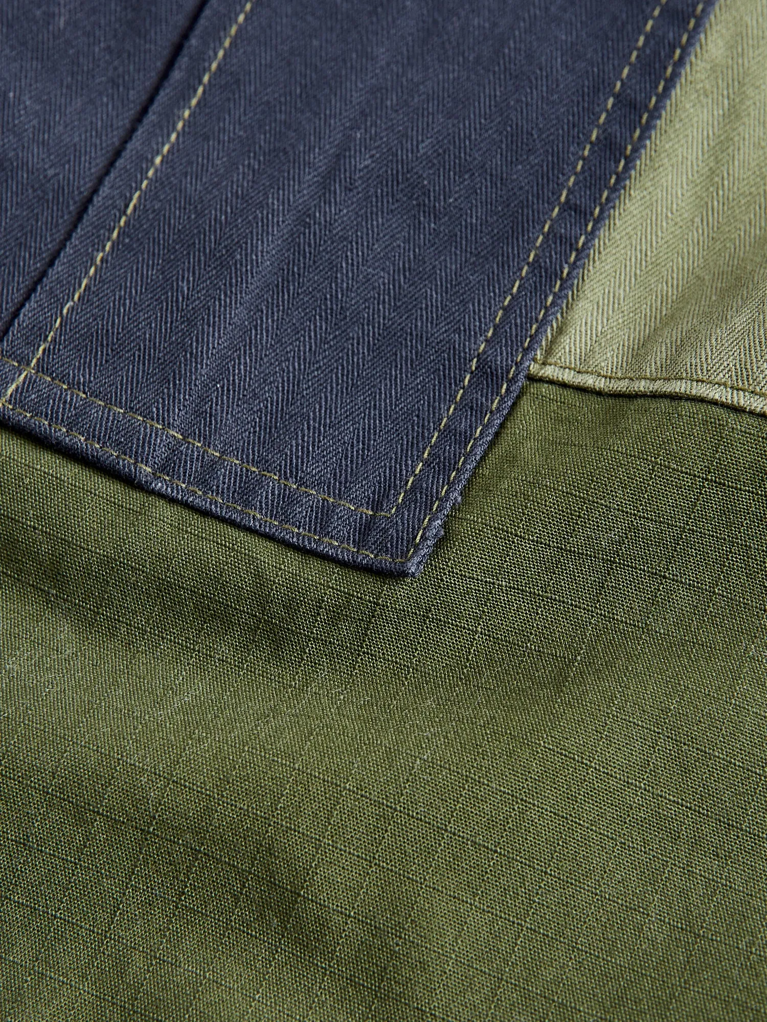 Patchwork Cargo Pants in Khaki