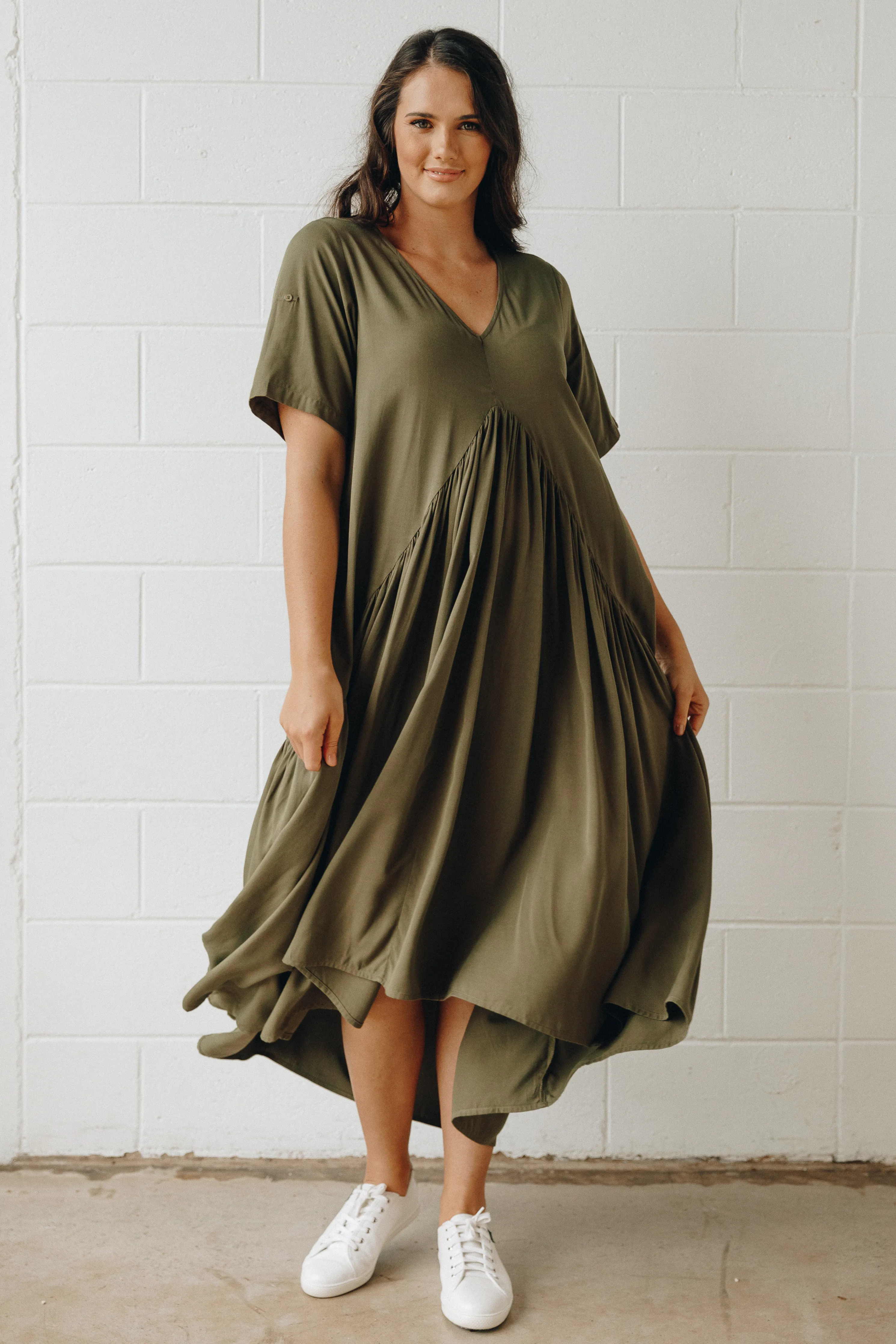Peak Maxi Dress | Khaki | FINAL SALE