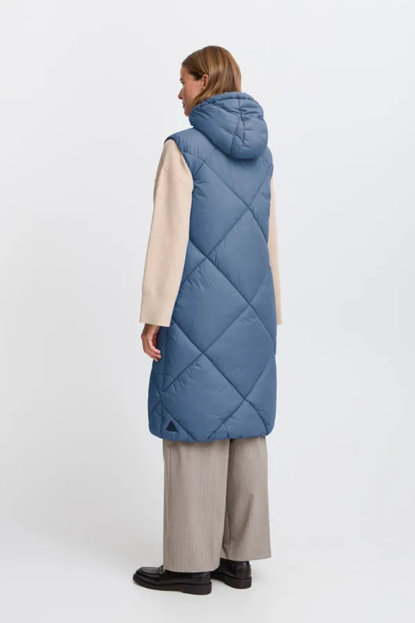 PUFFY LONG HOODIE VEST