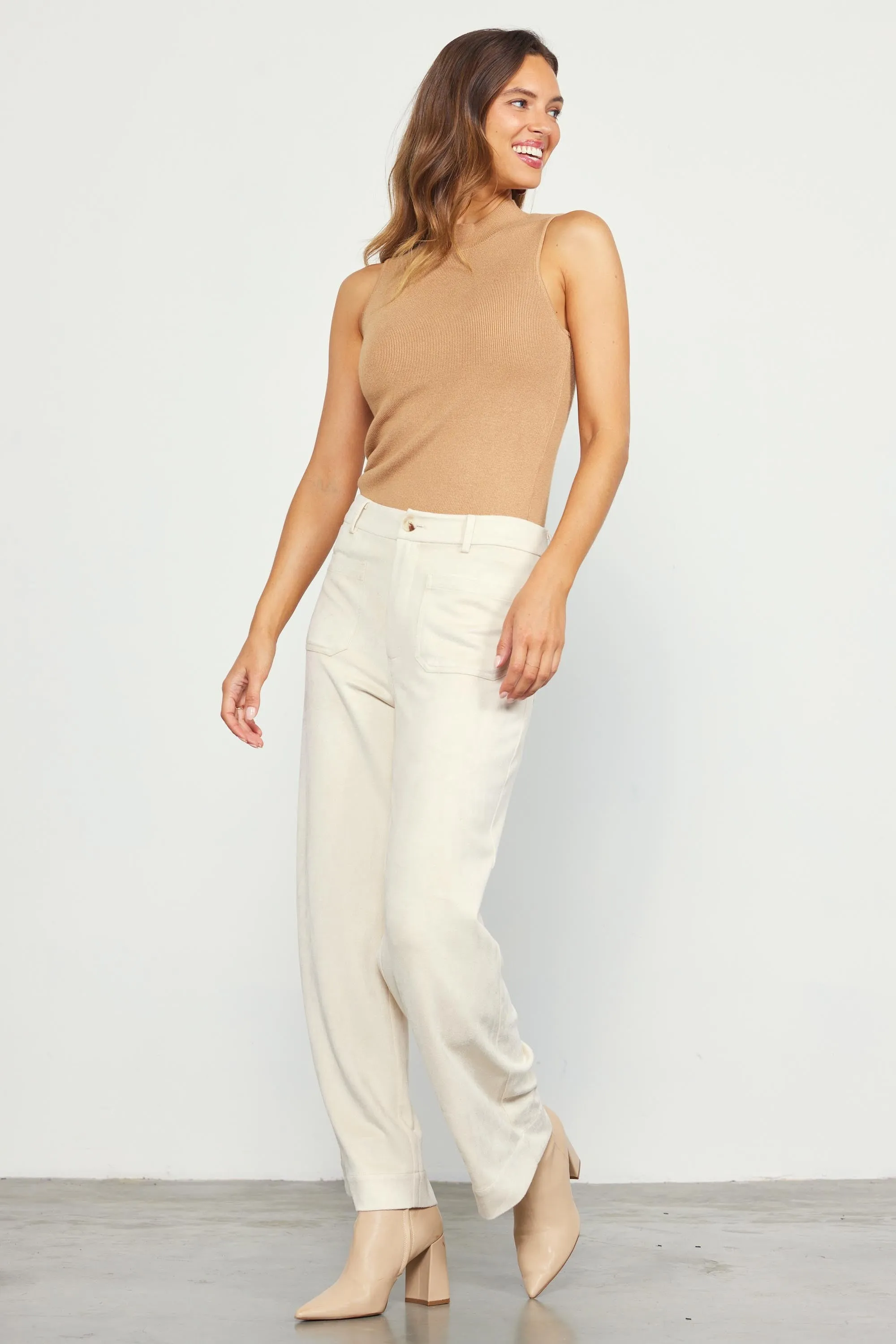 Sleeveless Mock Neck Knit Top
