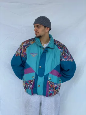 Vintage 80s Puffer Multicolored Windbreaker Jacket