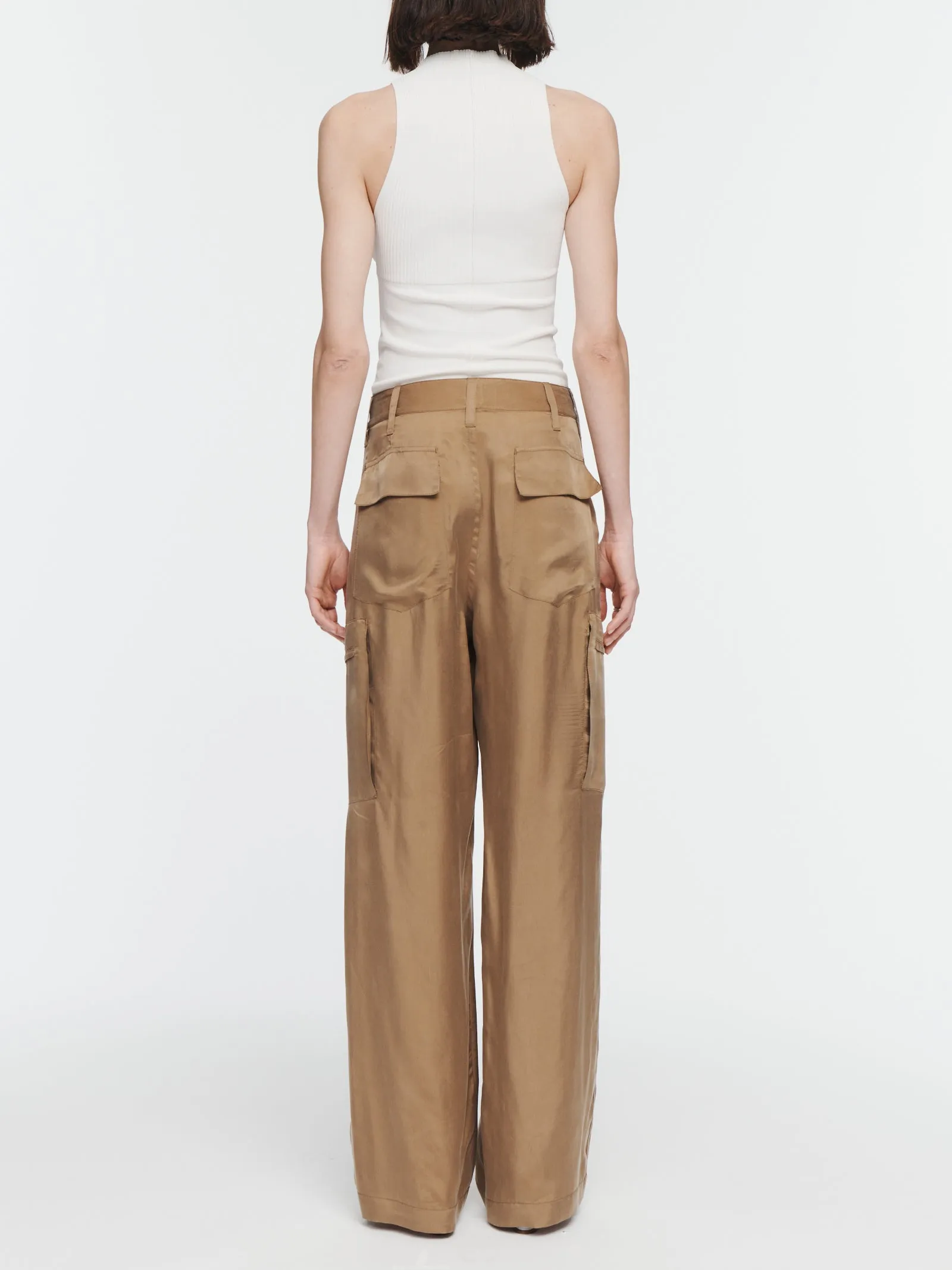Wide Leg Cargo Pants in Adobe