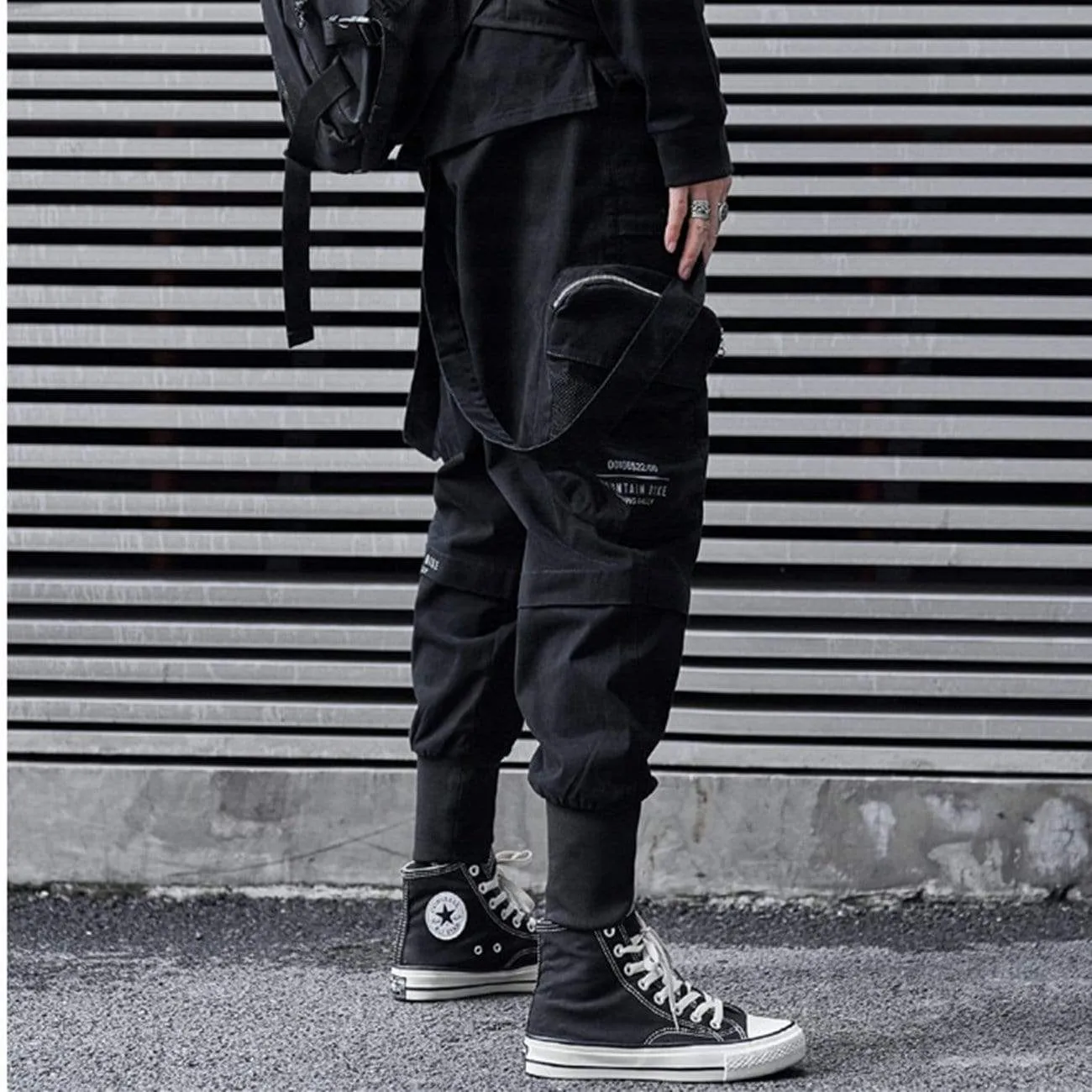 WLS Function Buttons Ribbons Stereoscopic Pockets Cargo Pants