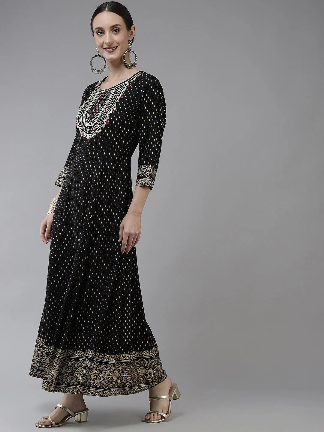 Women Black Rayon Dress