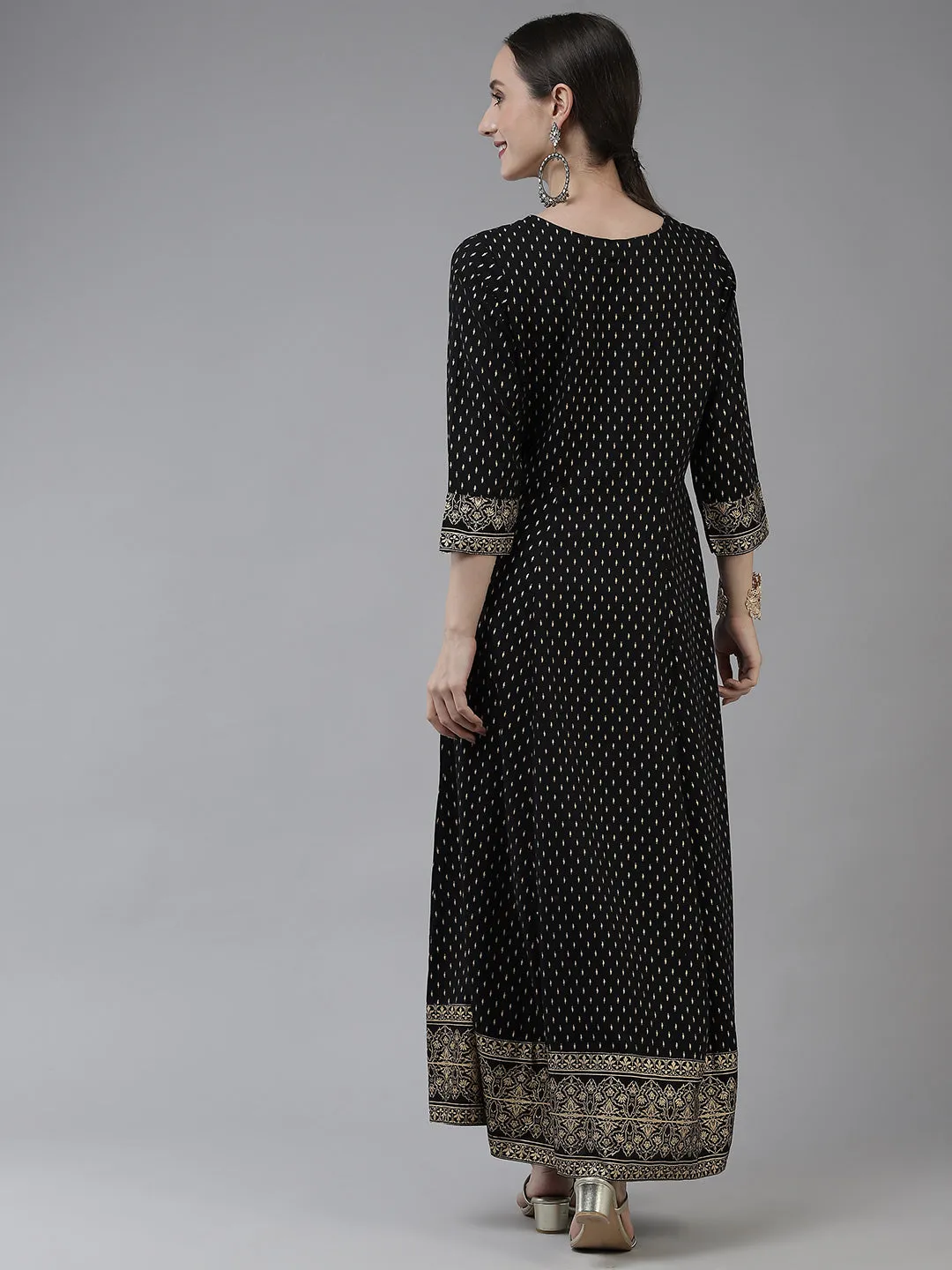 Women Black Rayon Dress